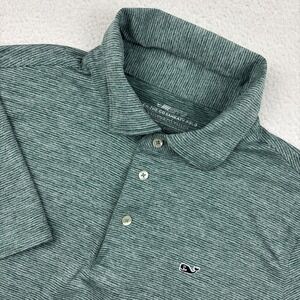 VINEYARD VINES On-The-Go Sankaty Boys Performance Polo Shirt Large Green Stretch
